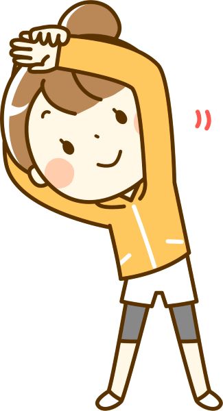 ストレッチ運動をする女性